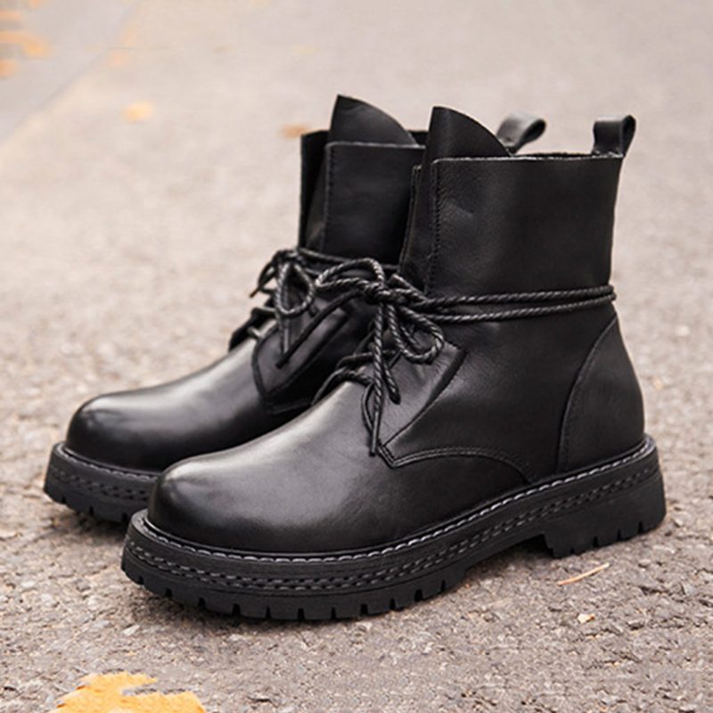 Høst Casual Leather Håndlagde Martin Boots | Gave Sko