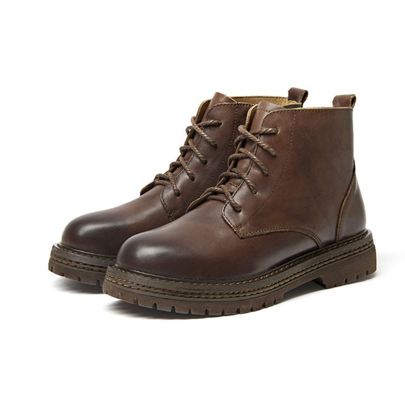 Høst Casual Leather Håndlagde Martin Short Boots | Gave Sko