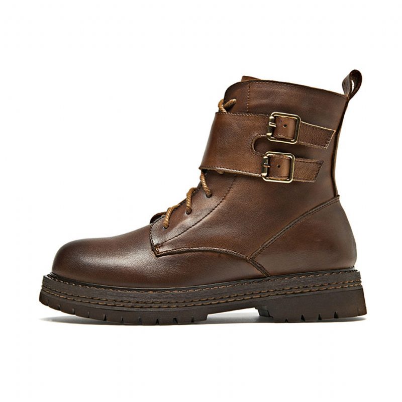 Høst Vinter Casual Leather Martin Boots | Gave Sko