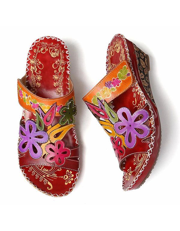 Flip Flops Retro Ethnic Håndlagde Tøfler 36-42