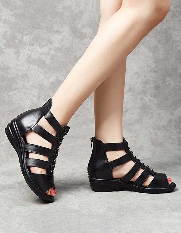 Summer Retro Roman Flat Sandals Boots 35-43