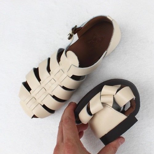 Vintage Strappy Close-toe Flat Sandaler | 35-41