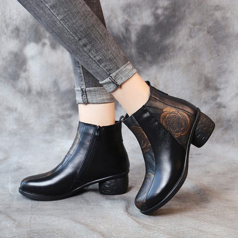 Winter Ethnic Leather Short Boots 35-41 | Gave Sko