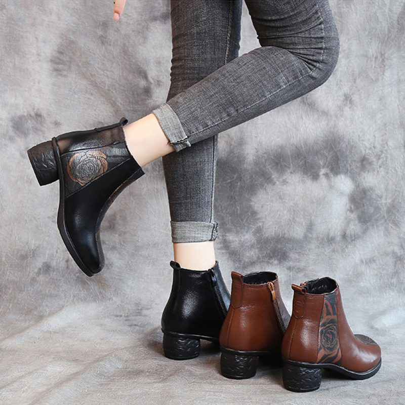 Winter Ethnic Leather Short Boots 35-41 | Gave Sko