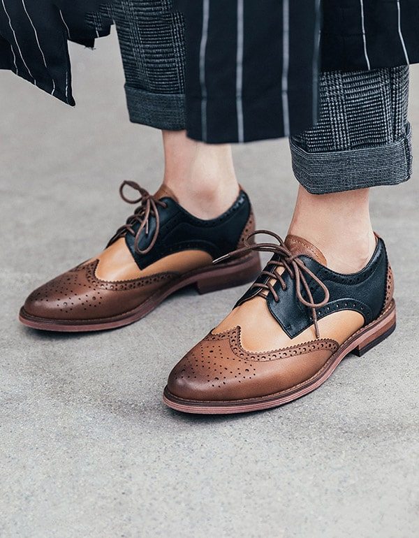 Vintage Brock Britiske Oxford-sko For Kvinner