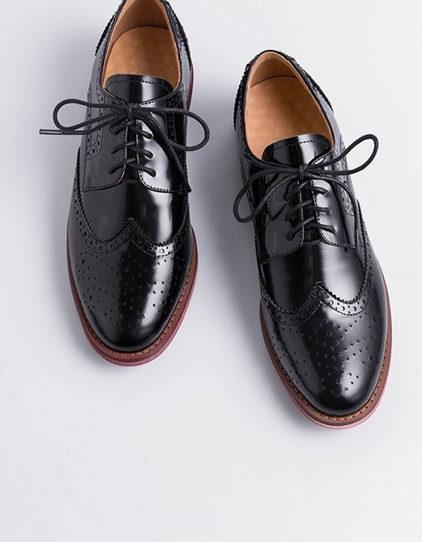 Vintage Brock Britiske Oxford-sko For Kvinner