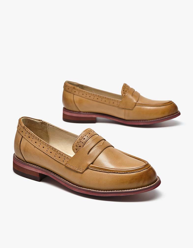 Vintage Oxfords Loafers I Britisk Stil For Kvinner