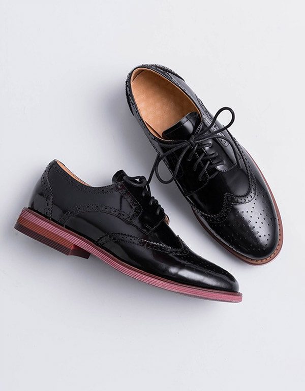 Vintage Brock Britiske Oxford-sko For Kvinner