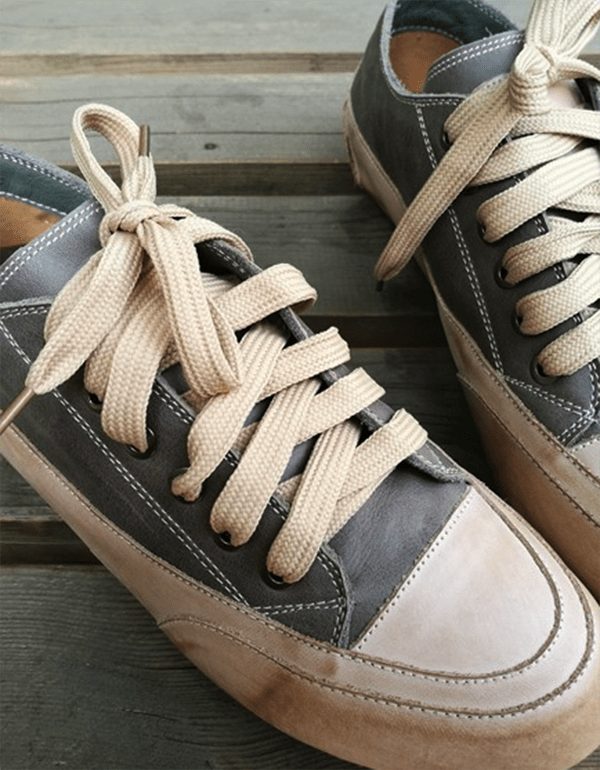 Lace Up Leather Casual Flat Shoes For Kvinner