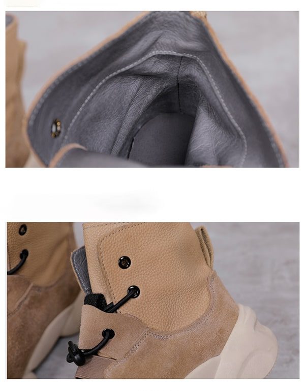 Uformell Tykksåle Split Toe Beige Sneaker