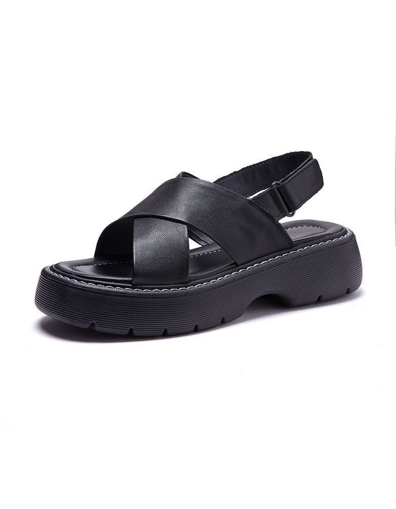 Front Cross Strap Platform Sandaler Slingback