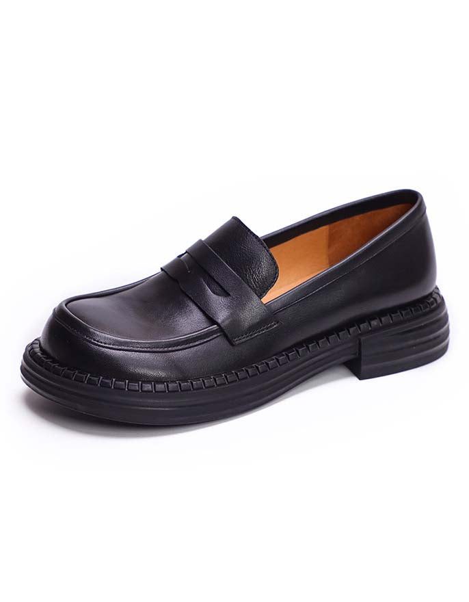 Håndlagde Retro Leather Soft Sole Loafers