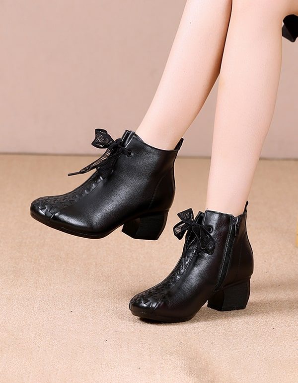 Høst Vinter Elegante Chunky Heels Retro Boots