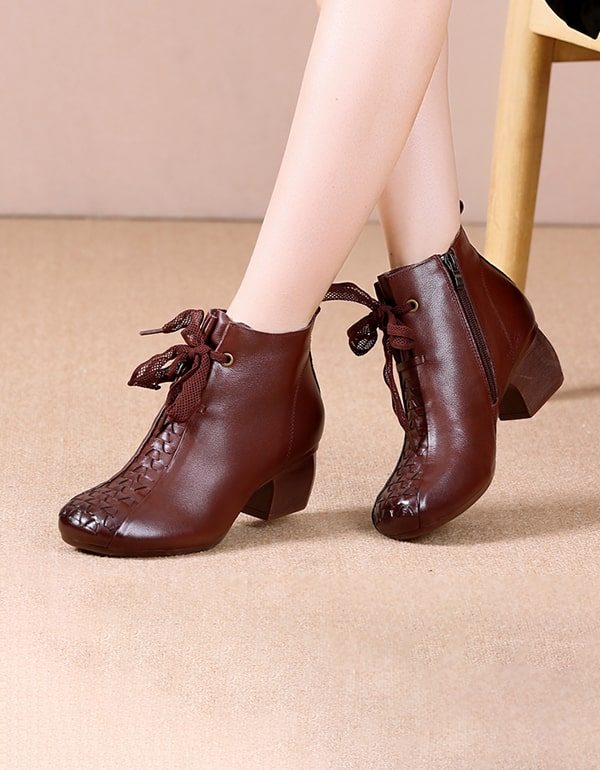 Høst Vinter Elegante Chunky Heels Retro Boots