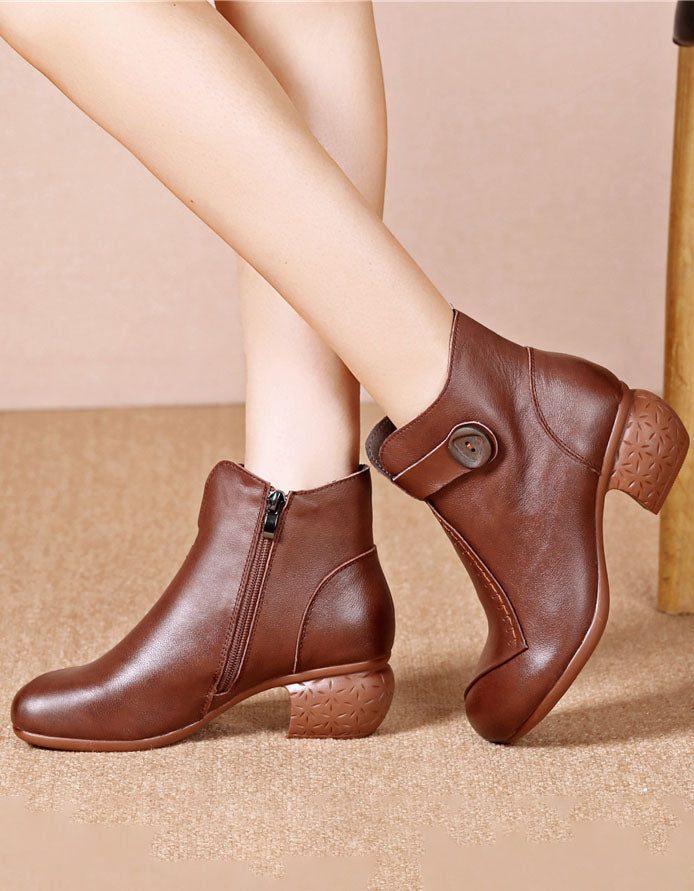 Sidespenne Retro Chunky Heel Boots