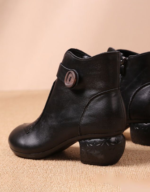 Sidespenne Retro Chunky Heel Boots