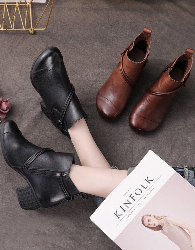 Sklisikker Komfortabel Retro Chunky Bootie