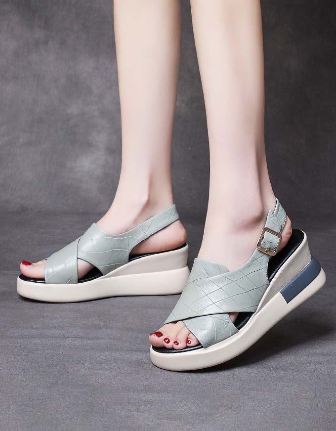 Summer Front Cross Strap Wedge Sandaler Slingback