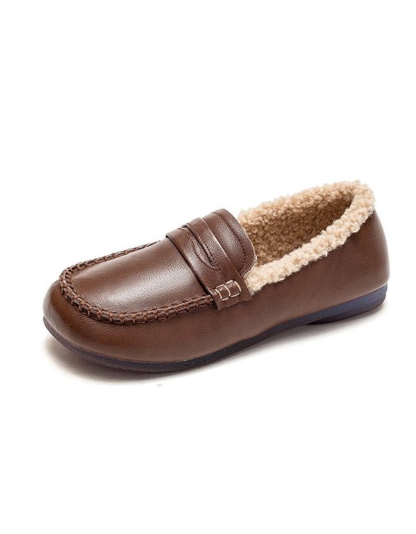 Vinter Flatbunnede Bomullsfløyel Retro Loafers