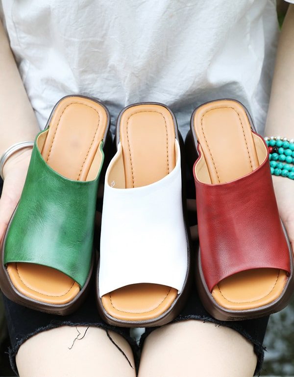 Summer Fish-toe Retro Wedge Slides For Kvinner