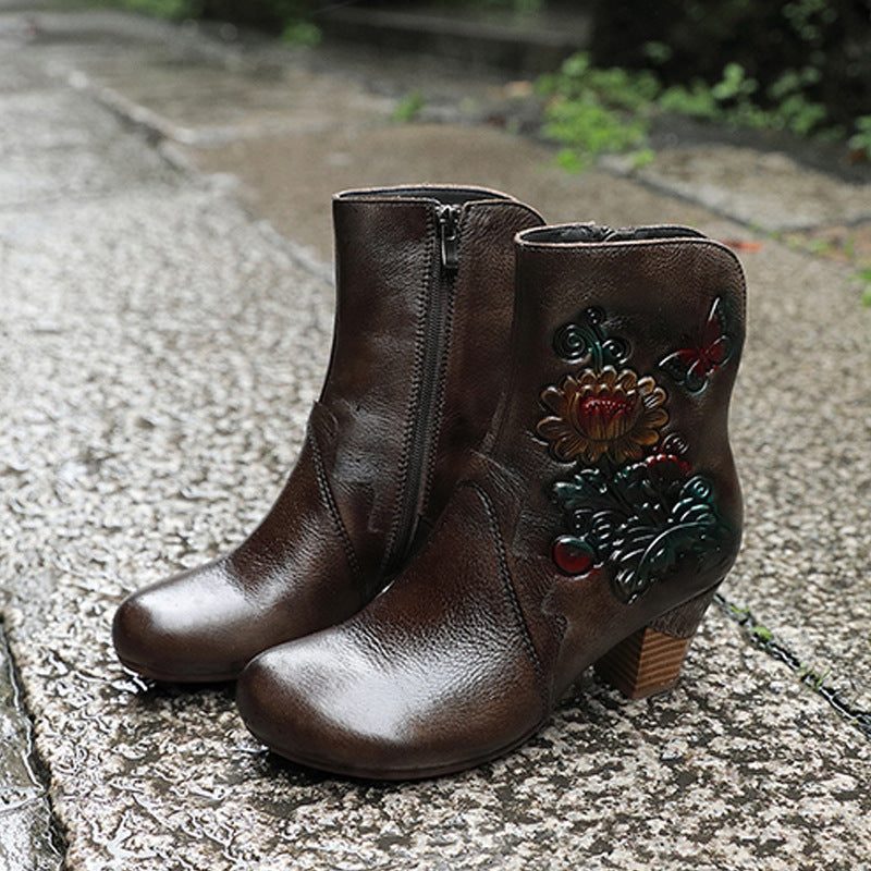 Håndlagde Vintage Chunky Mid Boots