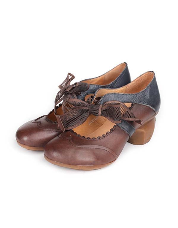 Håndlagde Vintage Elegant Ballet Chunky Heels