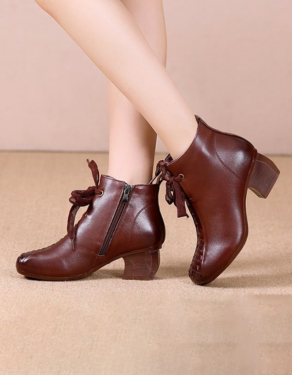 Høst Vinter Elegante Chunky Heels Retro Boots