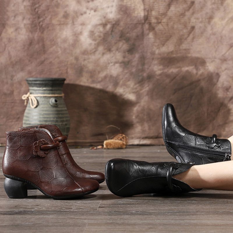 Høst Vinter Skinn Komfortable Chunky Boots