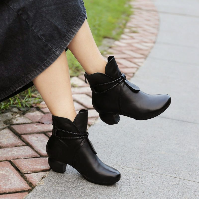 Retro Chunky Short Boots I Skinn | Gave Sko