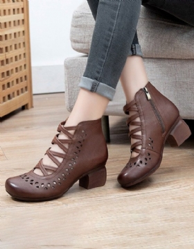 Summer Spring Cross Strap Vintage Chunky Shoes