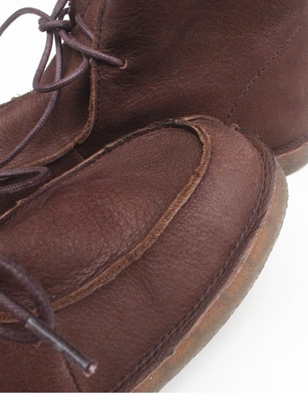 Autumn Genuine Leather Cow Tendon Retro Ankel Boots