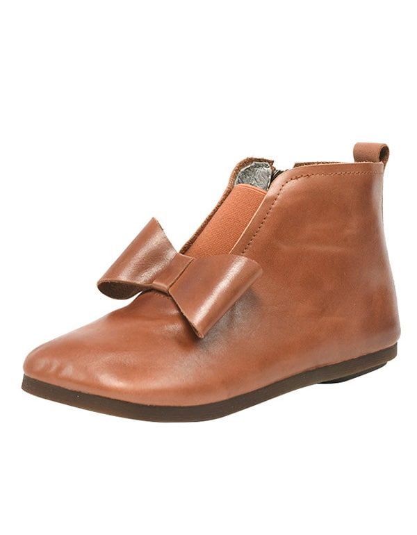 Bowknot Håndlagde Komfortable Retro Flat Boots