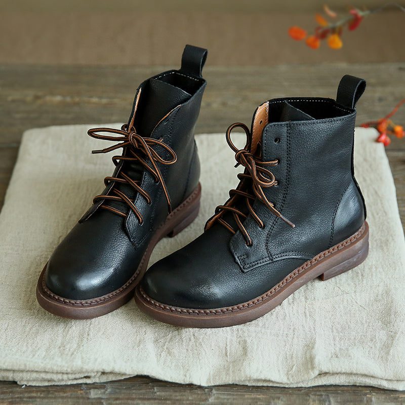 British Retro Leather Short Ankel Boots| Gave Sko