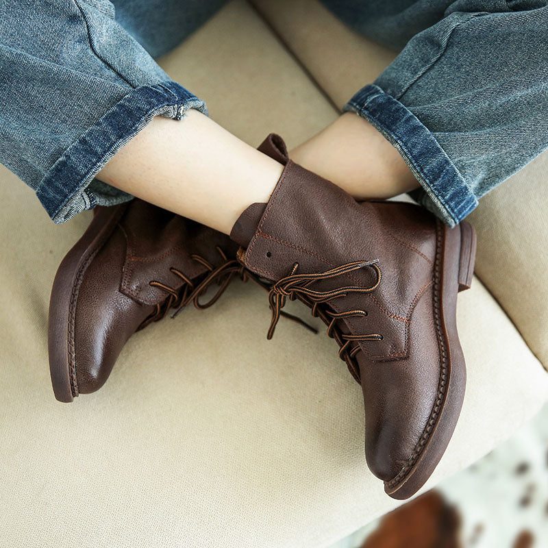 British Retro Leather Short Ankel Boots| Gave Sko