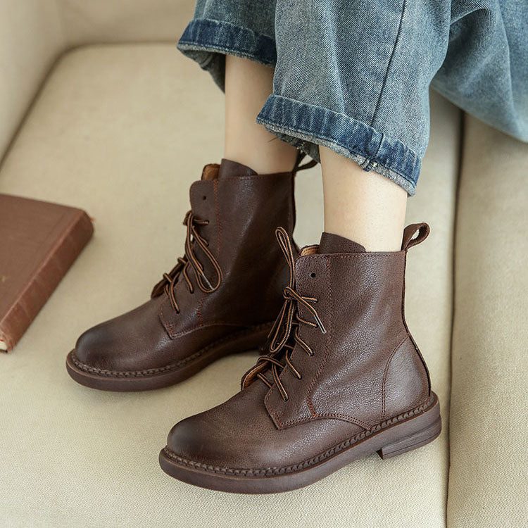 British Retro Leather Short Ankel Boots| Gave Sko