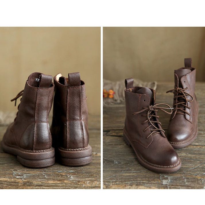 British Retro Leather Short Ankel Boots| Gave Sko