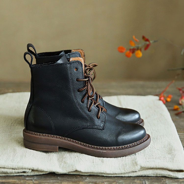 British Retro Leather Short Ankel Boots| Gave Sko