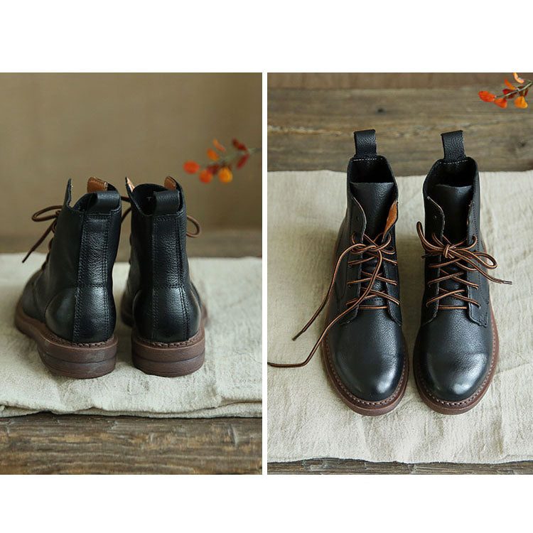 British Retro Leather Short Ankel Boots| Gave Sko