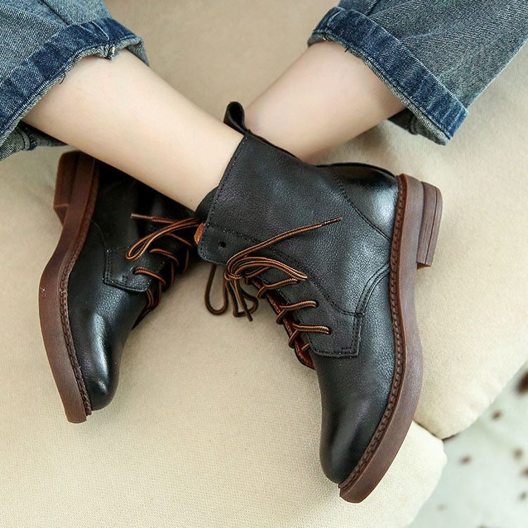 British Retro Leather Short Ankel Boots| Gave Sko