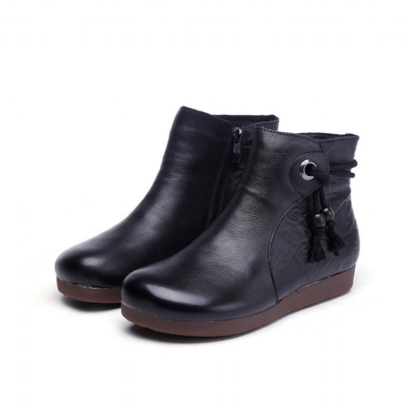 Håndlagde Retro Leather Short Boots | Gave Sko