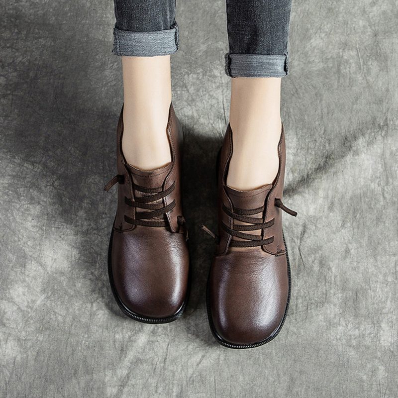 Retro Casual Leather Short Boots | Gave Sko