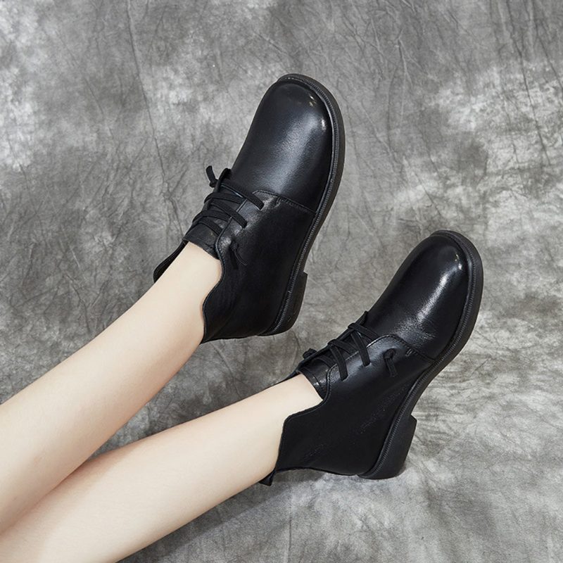 Retro Casual Leather Short Boots | Gave Sko