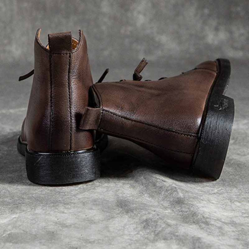 Retro Casual Leather Short Boots | Gave Sko