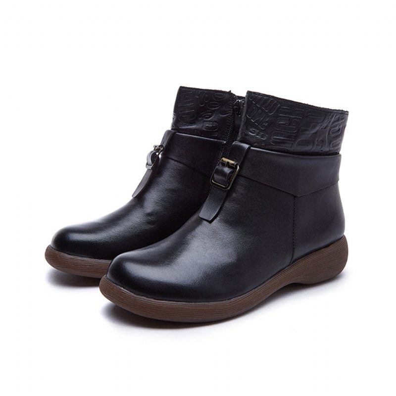 Retro Håndlagde Casual Leather Short Boots | Gave Sko