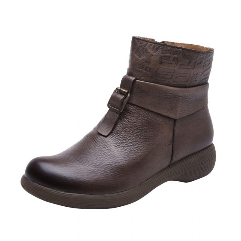 Retro Håndlagde Casual Leather Short Boots | Gave Sko