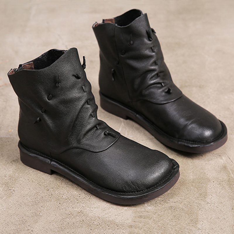 Retro Håndlagde Leather Casual Short Boots | Gave Sko