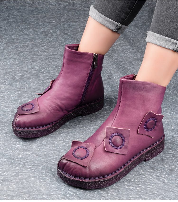 Retro Velvet Patch Boots | Gave Sko