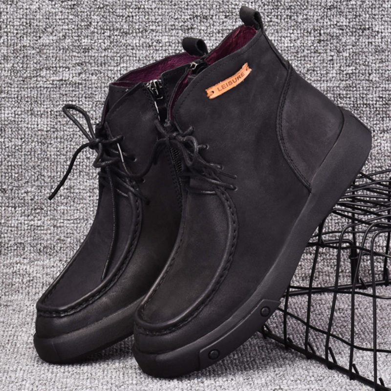 Winter Retro Lær Short Boots | Gave Sko