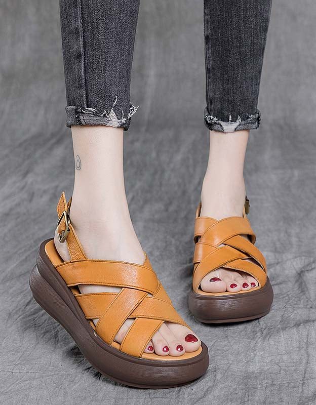 Cross Straps Summer Holiday Wedge Sandaler