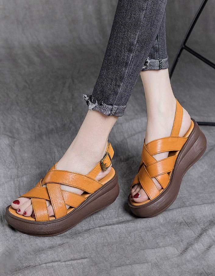 Cross Straps Summer Holiday Wedge Sandaler